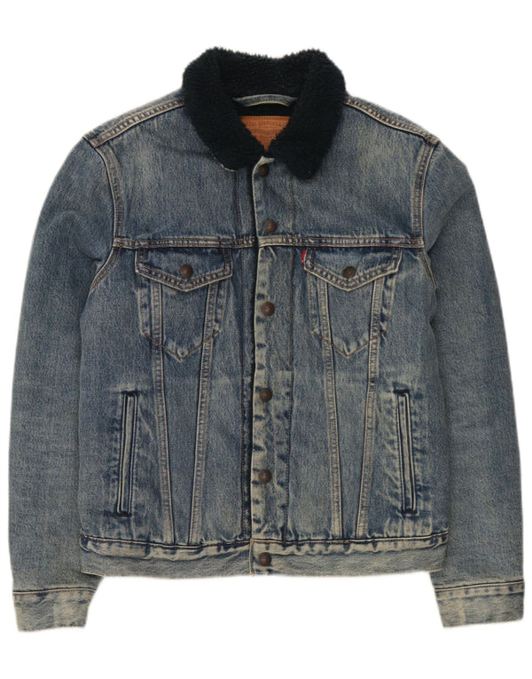 Levi's muška Sherpa traper jakna UK 36 Small Blue Cotton