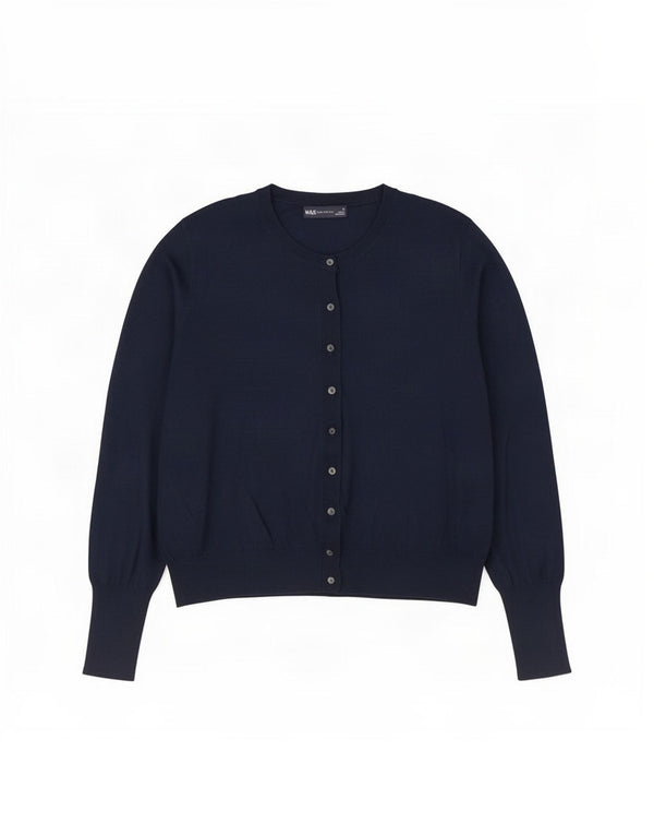 Marks & Spencer ženski kardigan pulover UK 18 XL tamnoplava viskoza