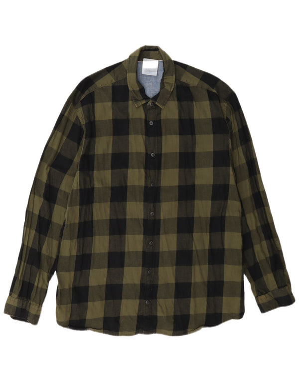 Jack & Jones muška flanelska košulja XL Green Gingham pamuk