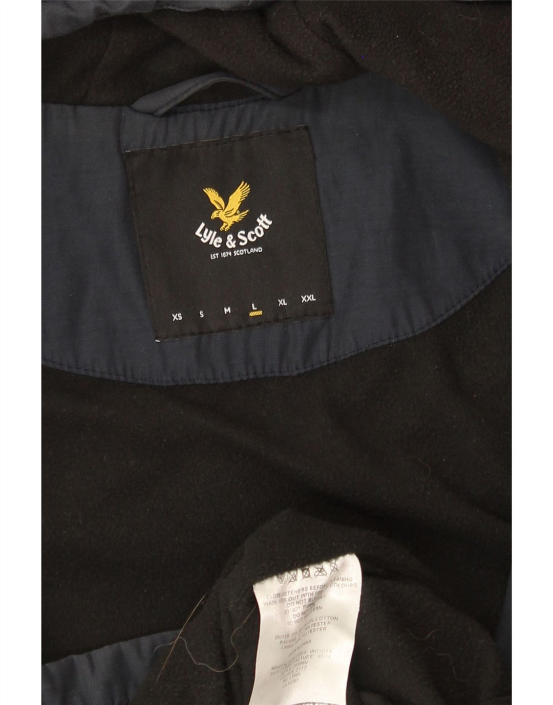 LYLE & SCOTT Muška vjetrovka s kapuljačom UK 40 Velika tamnoplava najlonska jakna