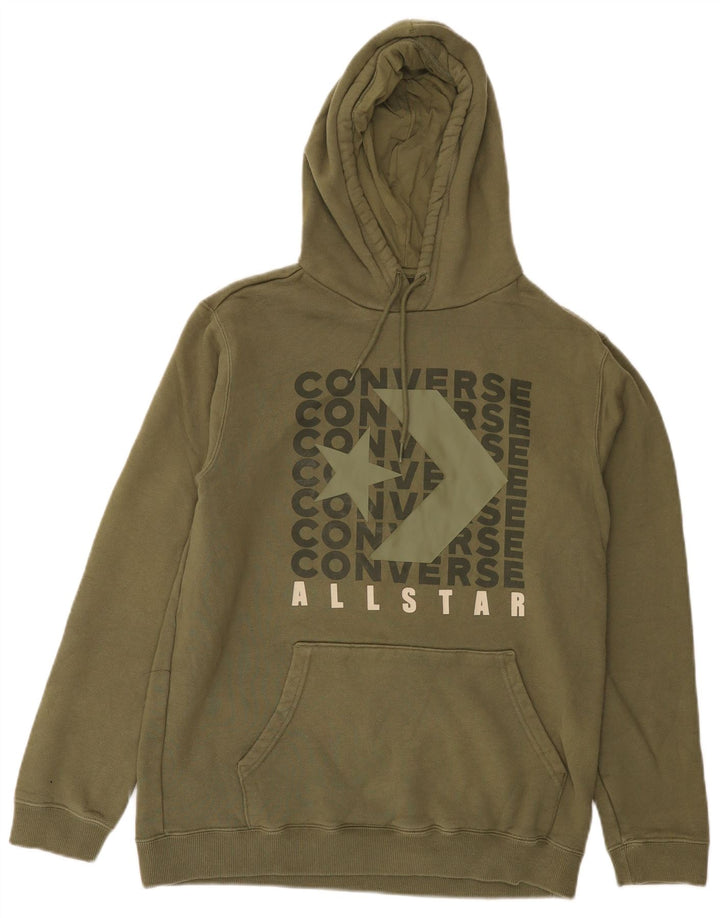 Converse muška majica s kapuljačom s kapuljačom, mali kaki pamuk