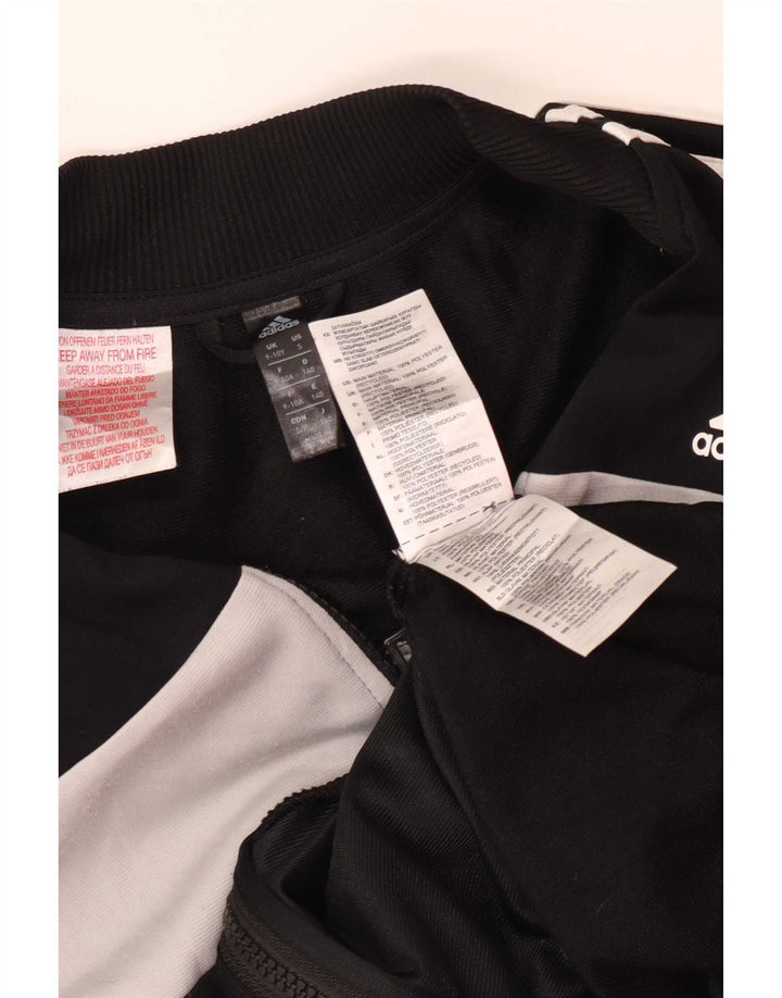 Gornja jakna od trenirke Adidas za dječake 9-10 godina, crna poliesterska boja