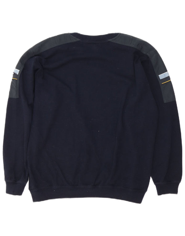 Paul & Shark Mens Crew Neck Jumper Sweater Large Navy Blue Colourblock