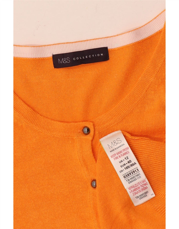 Marks & Spencer ženski kardigan pulover UK 12 Srednje narančasta viskoza