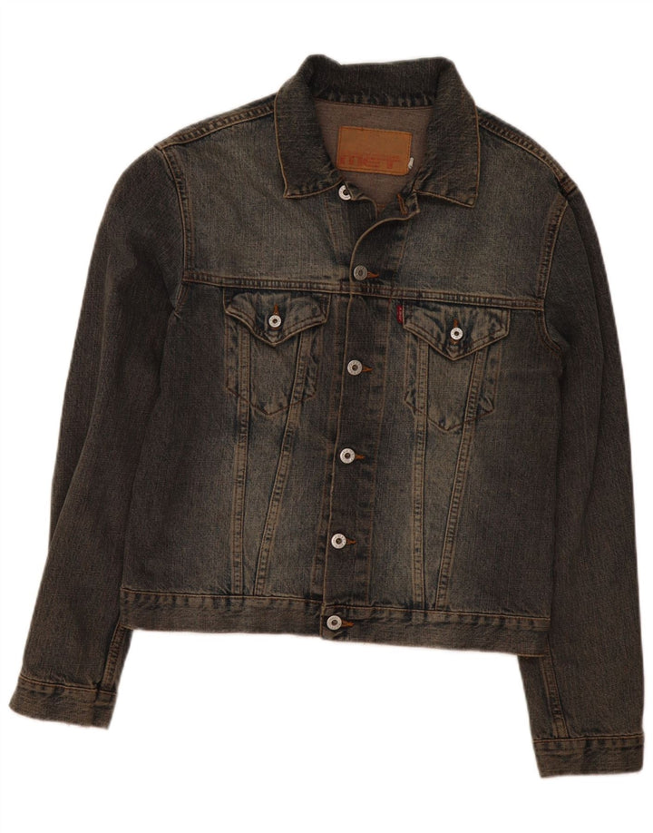 MET Womens Denim Jacket UK 12 Medium Blue Cotton
