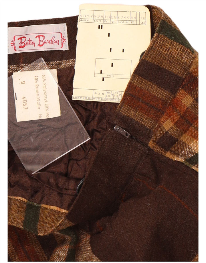 BETTY BARCLAY Ženska suknja A-kroja visokog struka W26, mali smeđi karirani