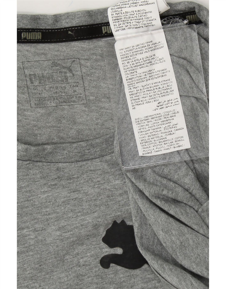 PUMA Mens Graphic T-Shirt Top Medium Grey Cotton Vintage Puma and Second-Hand Puma from Messina Hembry 