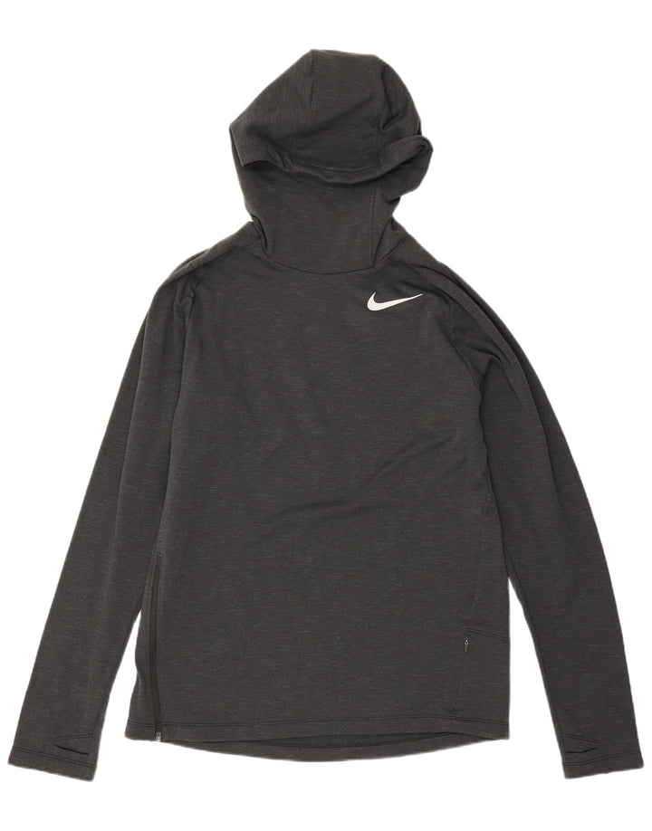 Nike Dri Fit majica s kapuljačom Srednji crni poliester