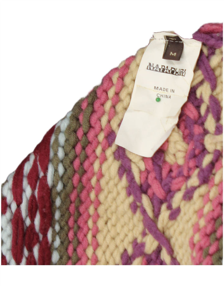 NAPAPIJRI Ženski grafički kardigan džemper UK 12 srednje smeđi geometrijski