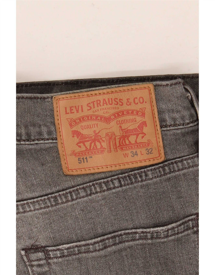 Levi's Muške 511 Slim Traperice W34 L32 Sive Pamuk