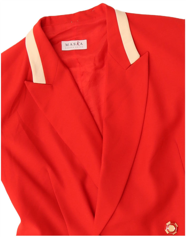 Maska Ženski kaput s dvostrukim kopčanjem UK 14 Srednje crvena djevičanska vuna