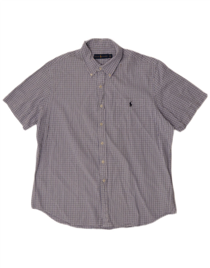 Ralph Lauren muška košulja kratkih rukava XL plavi pamuk na karo