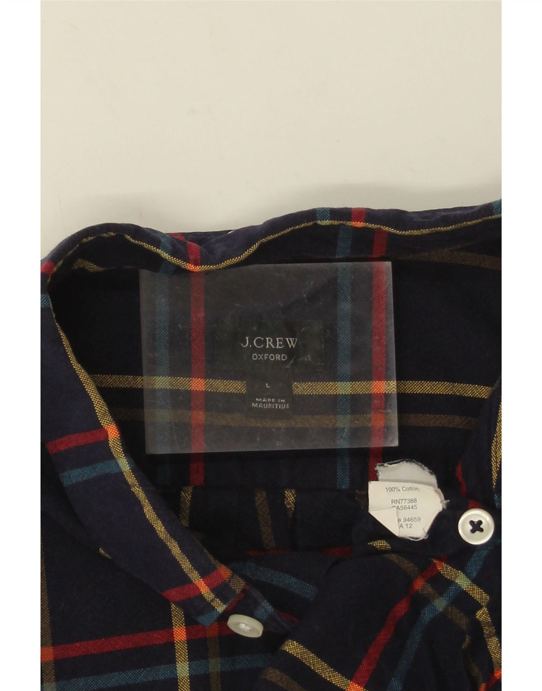 J. Crew Muška flanelska košulja, veliki tamnoplavi karirani pamuk