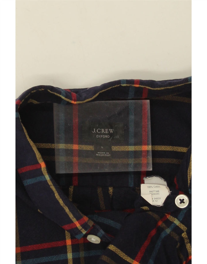 J. Crew Muška flanelska košulja, veliki tamnoplavi karirani pamuk