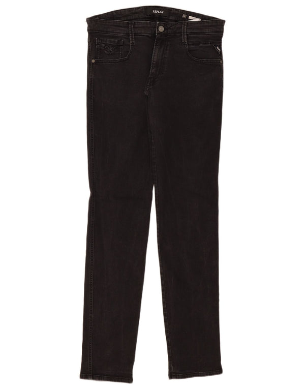 Replay Mens Anbass Skinny Jeans W32 L34 Black Cotton