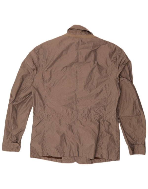 Geox Mens Respira Utility Jacket UK 40 Large Brown Pinstripe Poliester