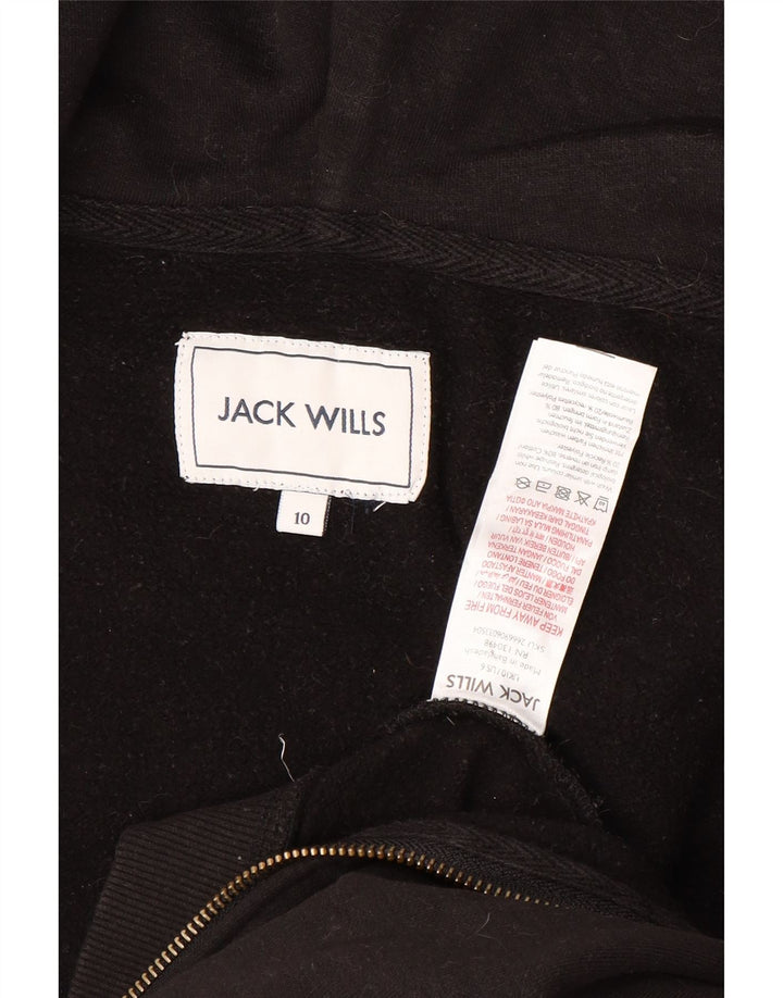 JACK WILLS Ženska prevelika majica s kapuljačom s patentnim zatvaračem UK 10 Mala crna