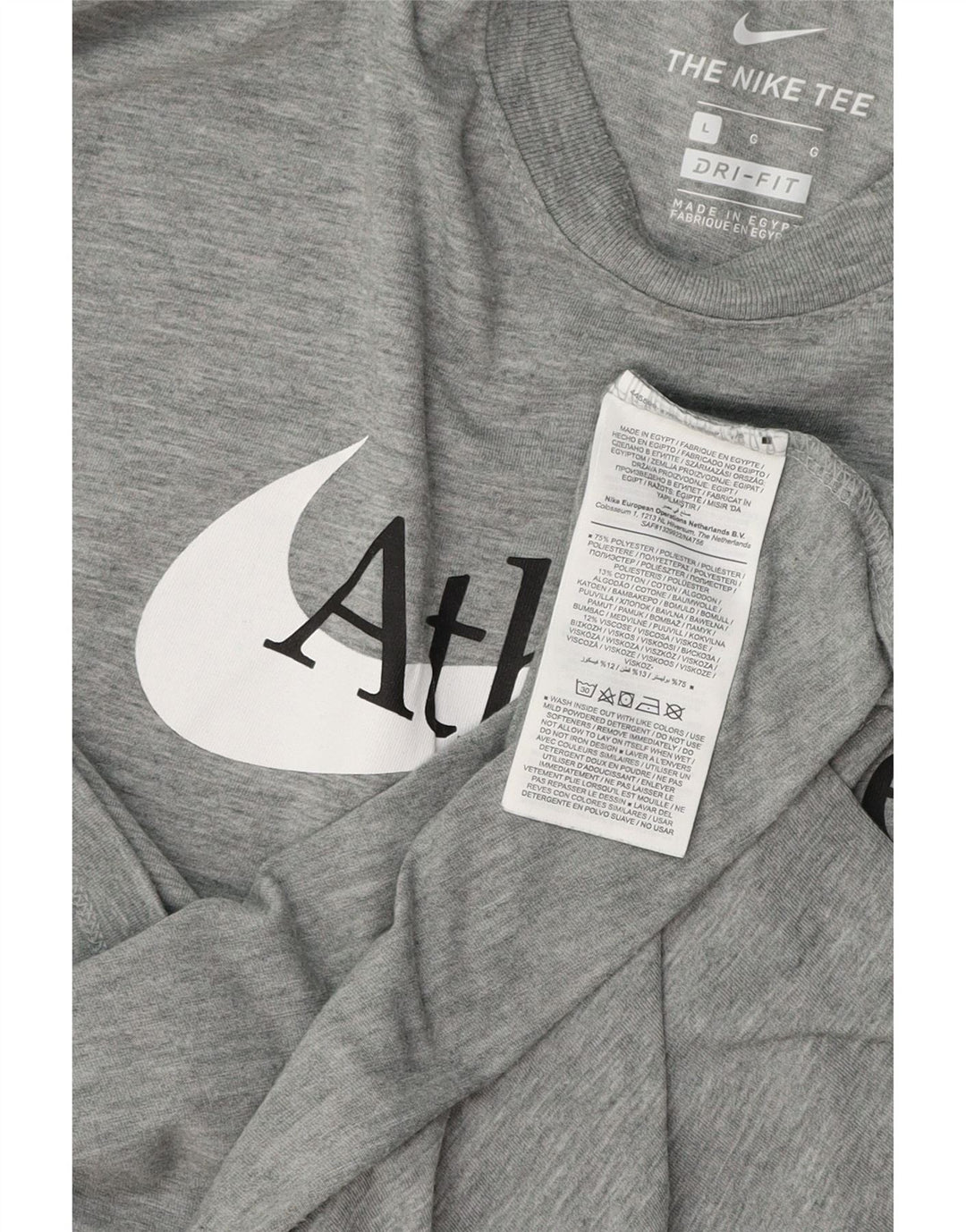 NIKE muška Dri Fit grafička majica kratkih rukava, veliki sivi poliester