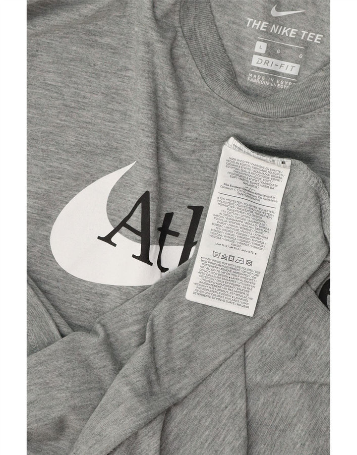 NIKE muška Dri Fit grafička majica kratkih rukava, veliki sivi poliester