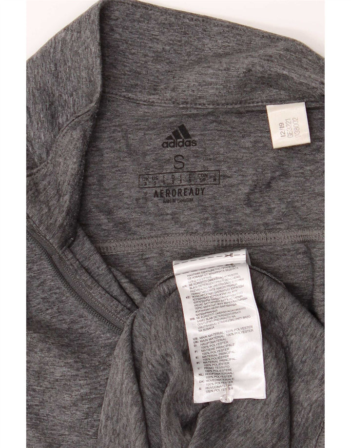 Adidas muška Aeroready majica s izrezom i dugim rukavima s malim sivim pjegama od poliestera
