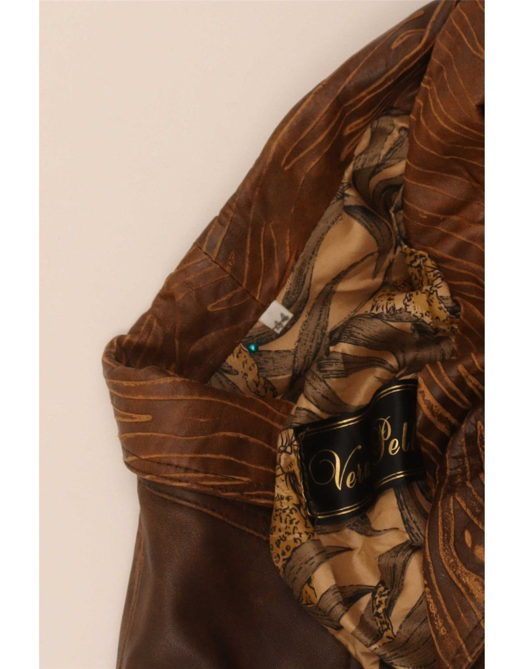 Vintage ženska bomber kožna jakna IT 44 Medium Brown Tie Dye Biker