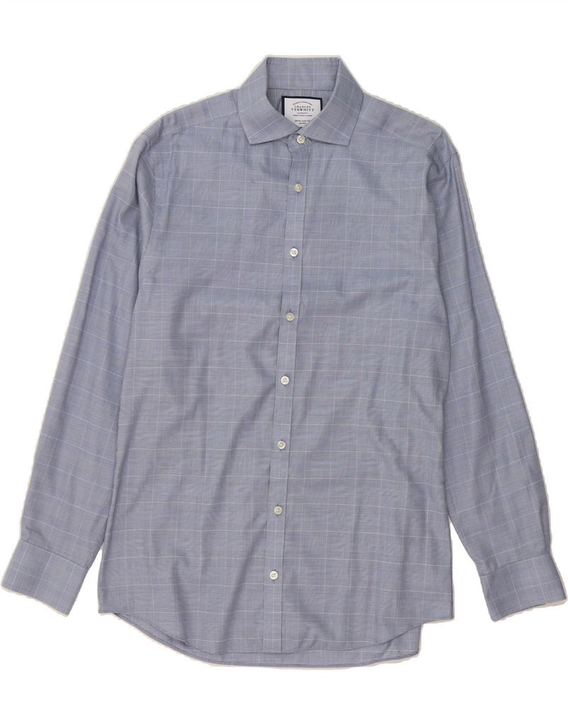 CHARLES TYRWHITT Mens Extra Slim Fit Shirt Size 41 16 Large Blue Check Vintage Charles Tyrwhitt and Second-Hand Charles Tyrwhitt from Messina Hembry 