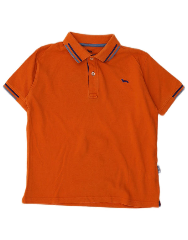 Harmont & Blaine Boys Polo Shirt 9-10 Years Orange Striped Cotton