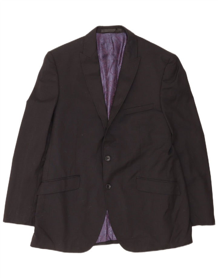 Marks & Spencer muška jakna sako s 2 gumba UK 42 XL crna vuna
