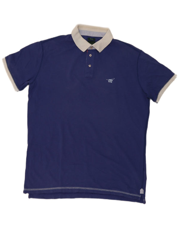 Henry Cottons muška uska ragbi polo majica 3XL tamnoplavi pamuk
