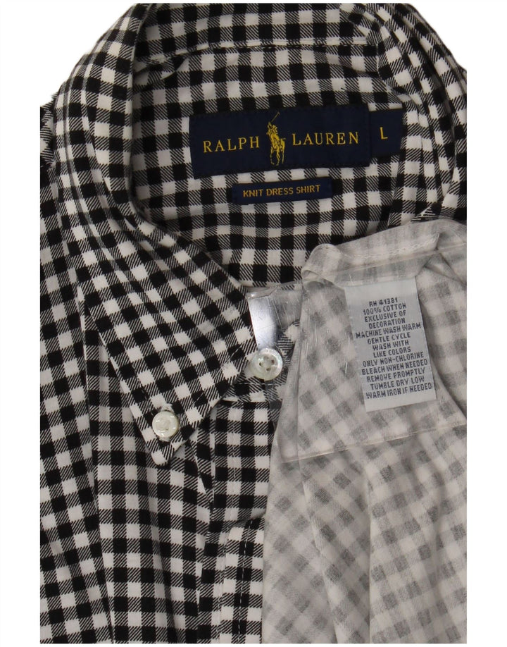 Ralph Lauren muška flanelska košulja, veliki crni pamuk od ginghama