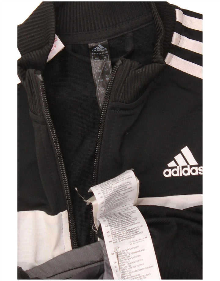 Gornja jakna od trenirke Adidas za dječake 9-10 godina, crna poliesterska boja