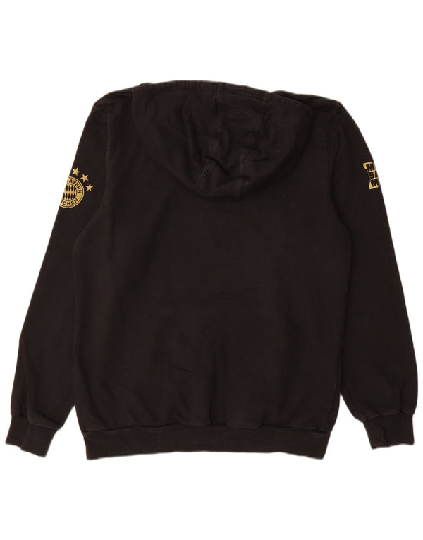 ADIDAS Mens FC Bayern Munchen Graphic Hoodie Jumper Large Black Cotton