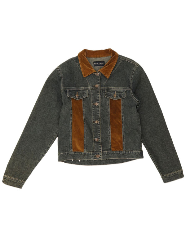 Vintage ženska traper jakna UK 12 pamuk srednje plave boje