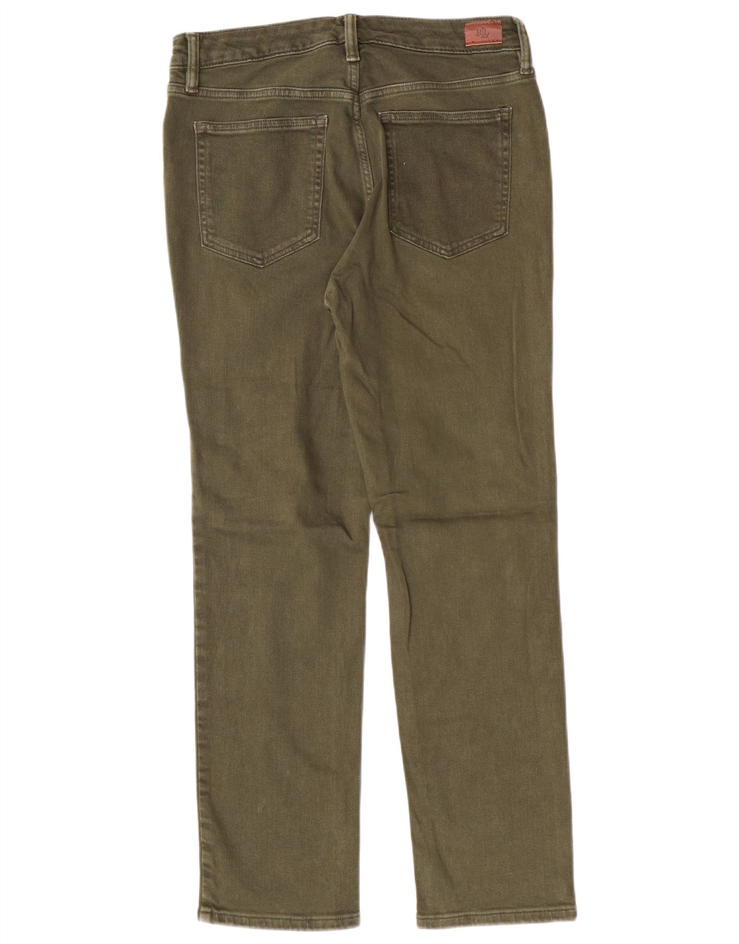 RALPH LAUREN Ženske ravne traperice US 6 srednje W28 L26 Kaki pamuk