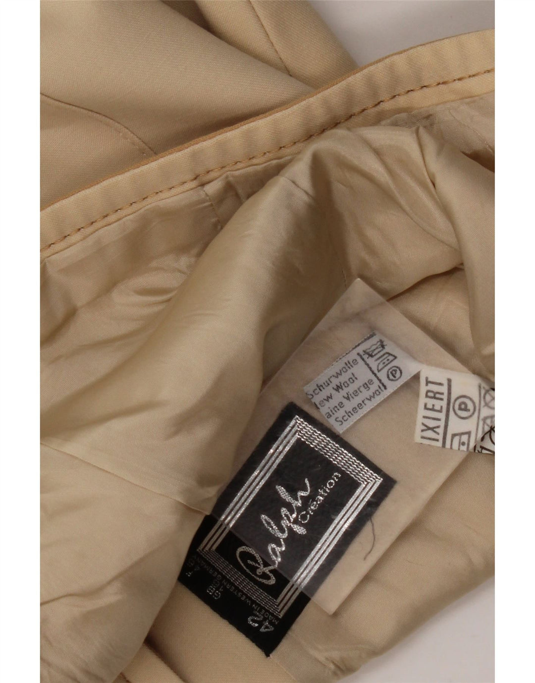 RALPH Ženska jakna sa 4 gumba UK 16 Velika bež djevičanska vuna