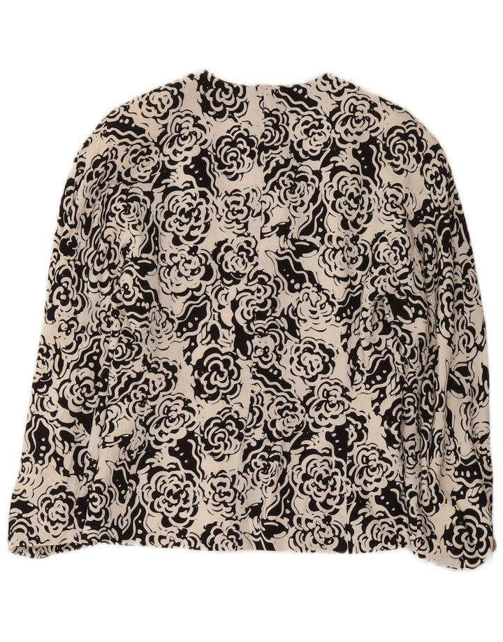 Max Mara ženski sako sa 4 gumba UK 12 Srednje bijeli cvjetni poliester