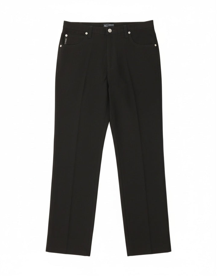 ARMANI Womens Straight Casual Trousers W30 L30 Black Polyester Vintage Armani and Second-Hand Armani from Messina Hembry 