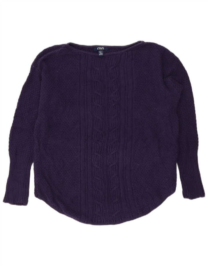 Chaps ženski veliki džemper s veznim izrezom UK 10 Mali ljubičasti pamuk