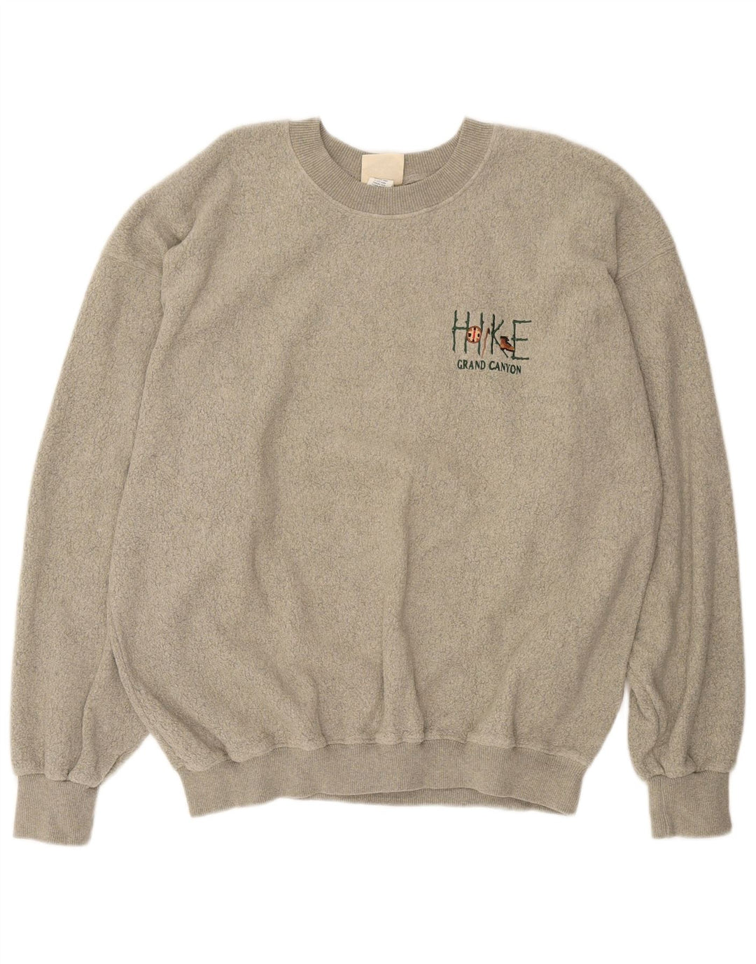 Vintage muški džemper od flisa XL, sivi pamuk