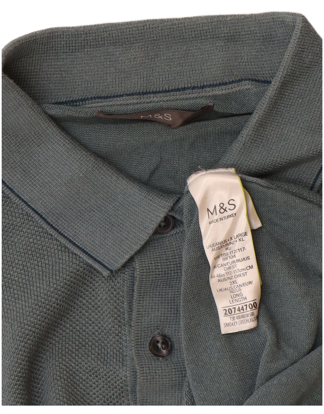 Marks & Spencer muški pulover s polo ovratnikom XL plavi modal