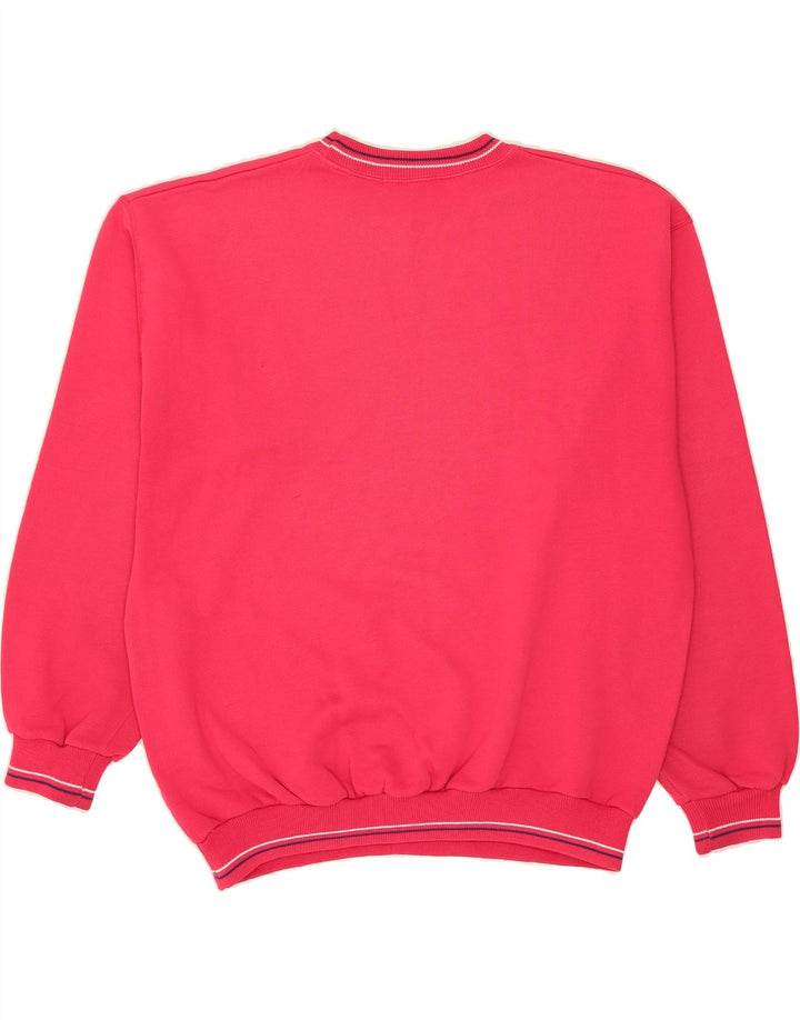 UNITED COTTON Mens Graphic Sweatshirt Jumper Large Pink Vintage United Cotton and Second-Hand United Cotton from Messina Hembry 