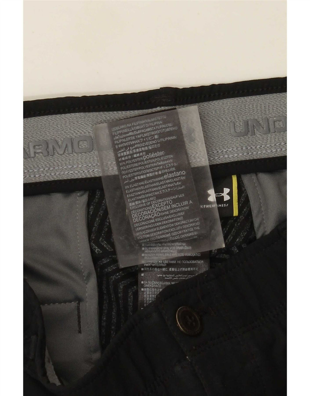 Under Armour muške sužene chino hlače W34 L30 crni poliester