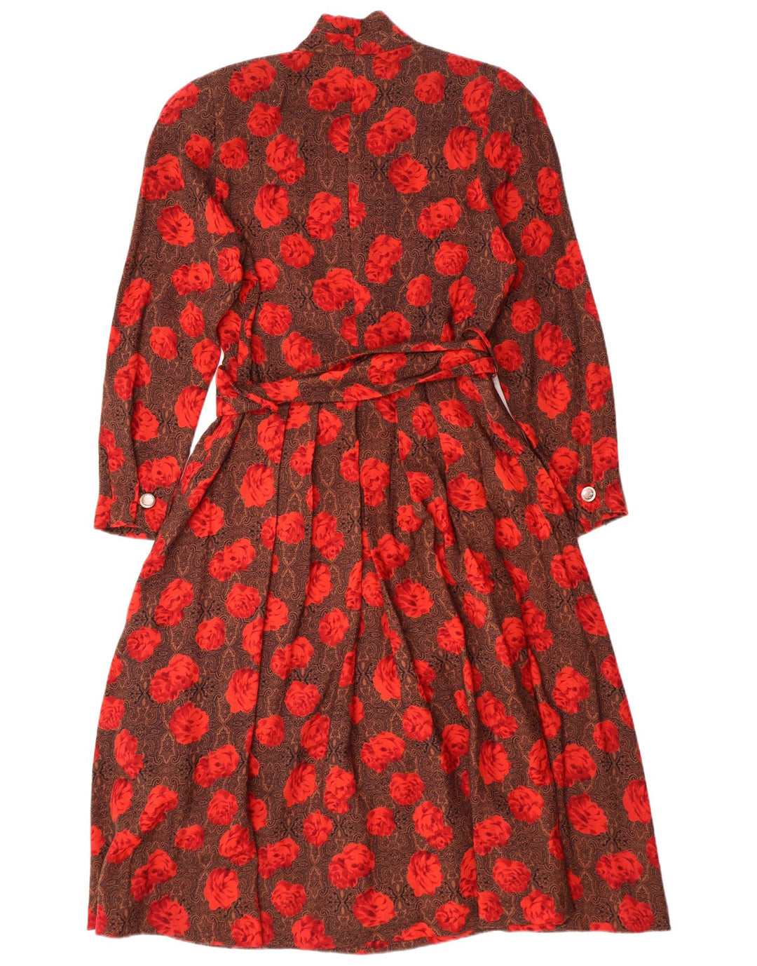 STANNER Ženska haljina A-kroja dugih rukava IT 42 Srednje smeđa cvjetna vuna