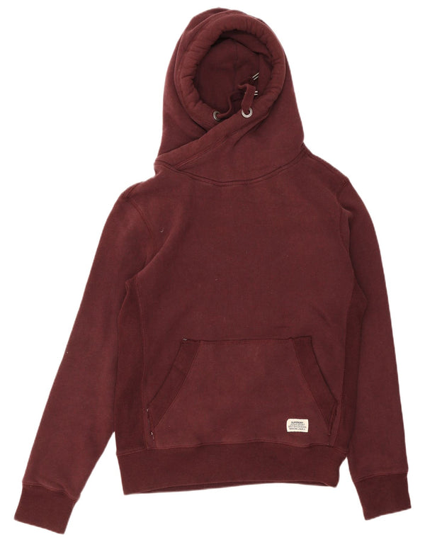 Superdry ženska majica s kapuljačom UK 12 Srednji bordo pamuk
