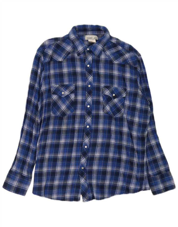 Wrangler muška flanelska košulja XL plavi karirani pamuk