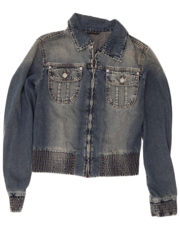 Sisley ženska jakna od kratkog trapera UK 10 Small Blue Cotton