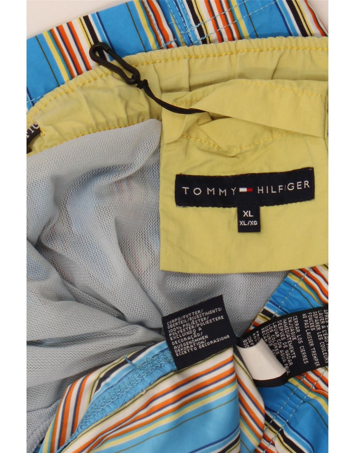 Tommy Hilfiger muške kratke hlače za plivanje XL plavi prugasti poliester