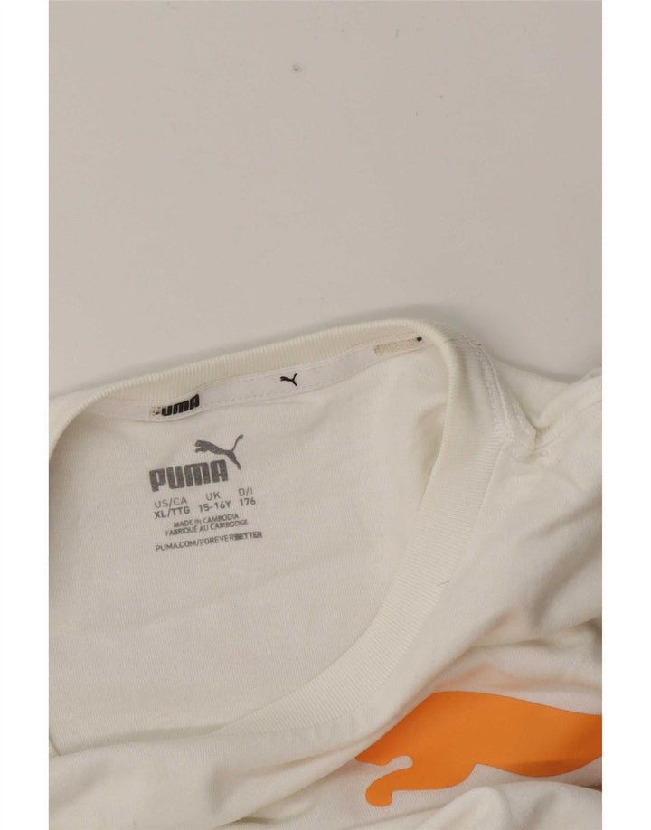 Puma Boys Graphic T-Shirt Top 15-16 Years White