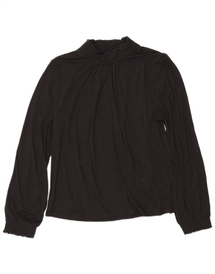 J. CREW Ženski gornji dio bluze dugih rukava UK 16 Veliki crni poliester