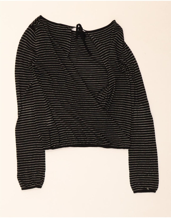 Calvin Klein ženski gornji dio kratke bluze UK 14 Velike crne pruge od viskoze